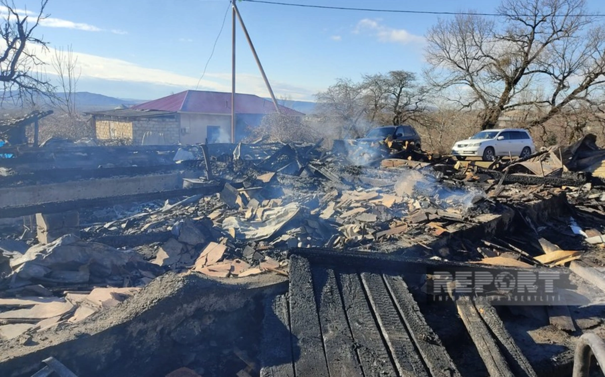 Oğuzda evləri yanan ailələrə yardım olunacaq - FOTO